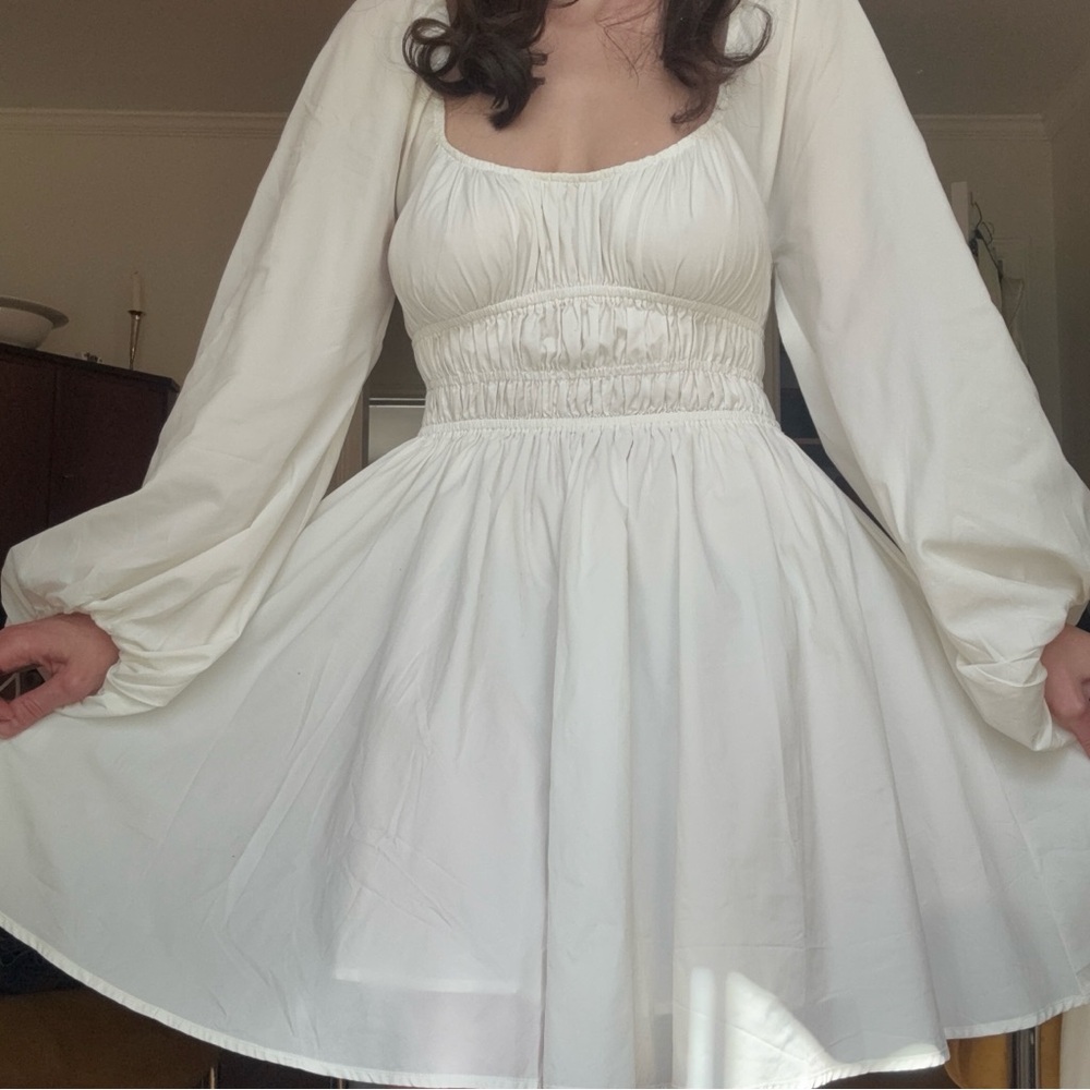 Staud Bow Ruched Shell Mini Dress - Picture 4 of 4